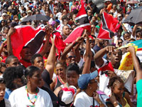 The crowd enjoying themselves at Festival Village Concert