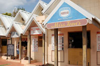 Local food shops at Store Bay, Tobago