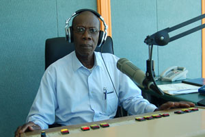 Dr Morgan Job in the SOCA 91.9FM studio